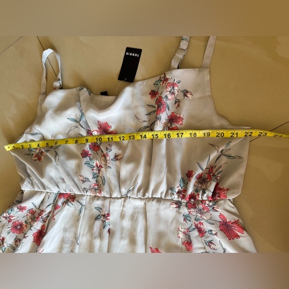 Torrid Fallover Floral Chiffon Cowl Neck Dress Women Plus Size 2X Cottagecore - Picture 15 of 16